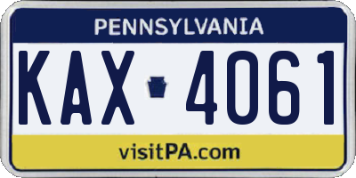 PA license plate KAX4061