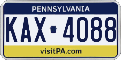 PA license plate KAX4088