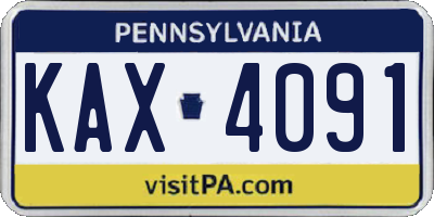 PA license plate KAX4091