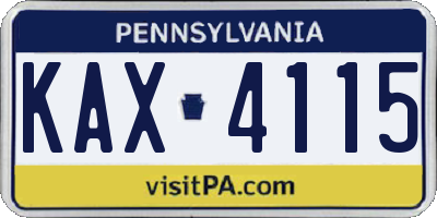 PA license plate KAX4115