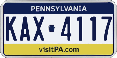PA license plate KAX4117