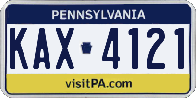 PA license plate KAX4121