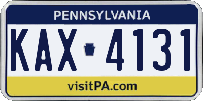 PA license plate KAX4131