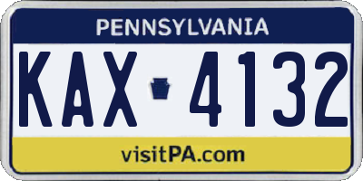 PA license plate KAX4132