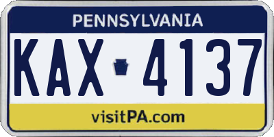 PA license plate KAX4137