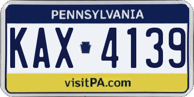 PA license plate KAX4139