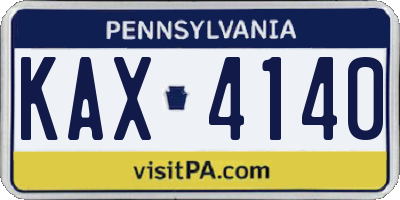 PA license plate KAX4140