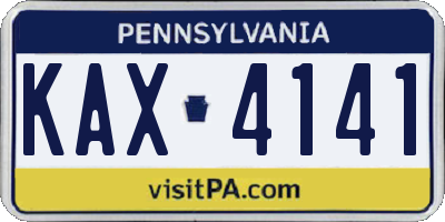 PA license plate KAX4141