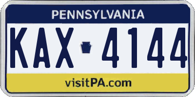 PA license plate KAX4144