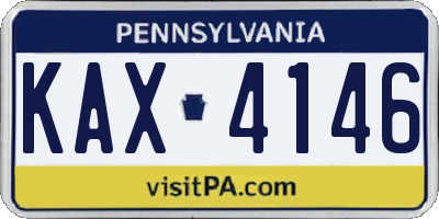 PA license plate KAX4146
