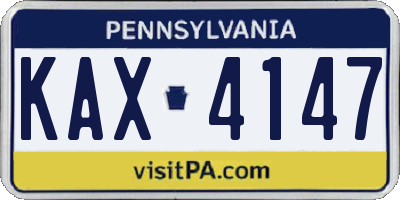 PA license plate KAX4147