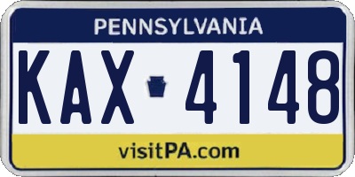PA license plate KAX4148
