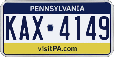 PA license plate KAX4149