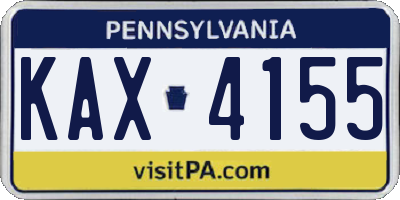 PA license plate KAX4155