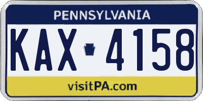 PA license plate KAX4158