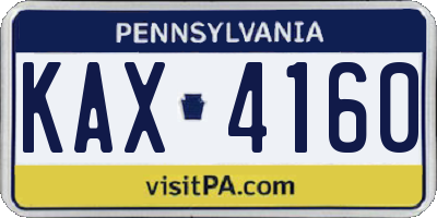 PA license plate KAX4160