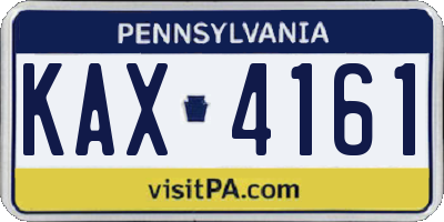 PA license plate KAX4161