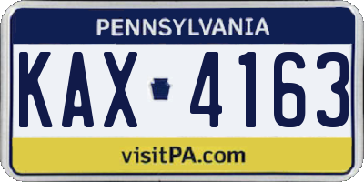 PA license plate KAX4163
