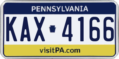 PA license plate KAX4166