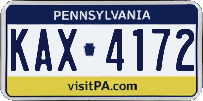 PA license plate KAX4172
