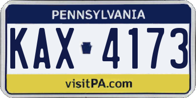 PA license plate KAX4173