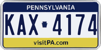 PA license plate KAX4174
