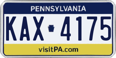 PA license plate KAX4175