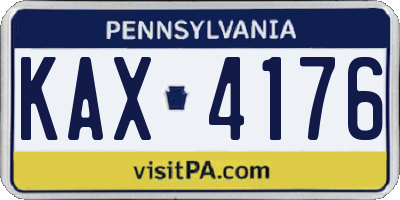 PA license plate KAX4176