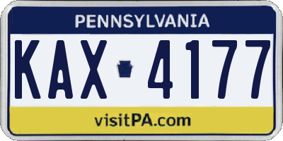 PA license plate KAX4177