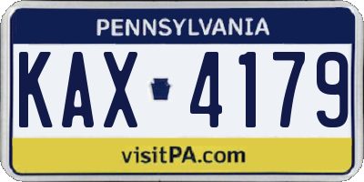 PA license plate KAX4179