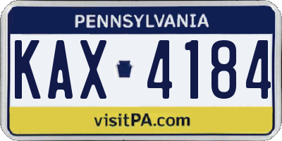 PA license plate KAX4184