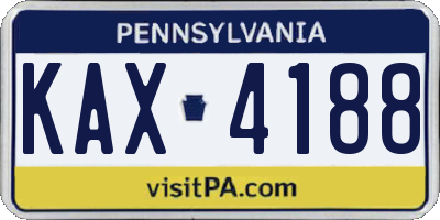 PA license plate KAX4188
