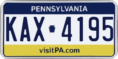PA license plate KAX4195