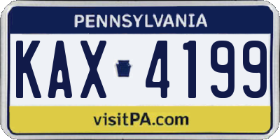 PA license plate KAX4199