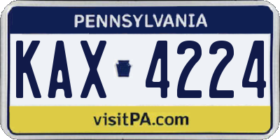 PA license plate KAX4224