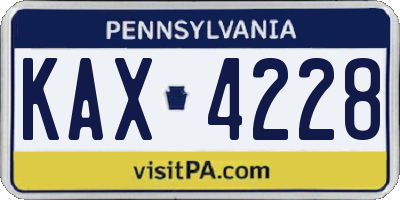 PA license plate KAX4228