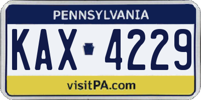 PA license plate KAX4229