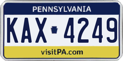 PA license plate KAX4249