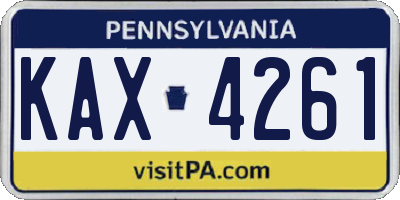 PA license plate KAX4261
