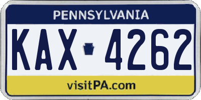 PA license plate KAX4262