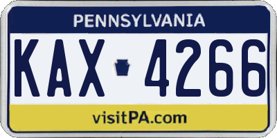 PA license plate KAX4266