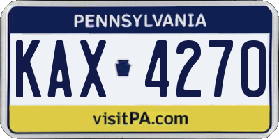 PA license plate KAX4270