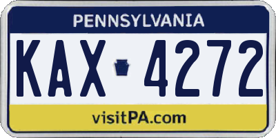 PA license plate KAX4272