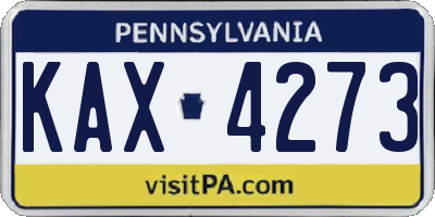 PA license plate KAX4273
