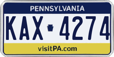 PA license plate KAX4274