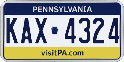 PA license plate KAX4324