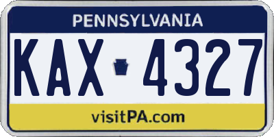 PA license plate KAX4327