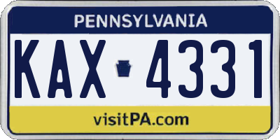 PA license plate KAX4331