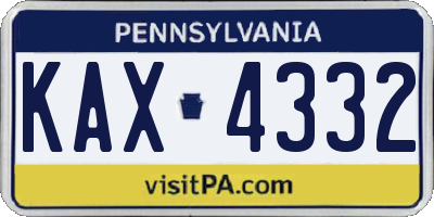 PA license plate KAX4332