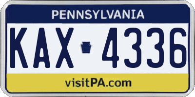 PA license plate KAX4336